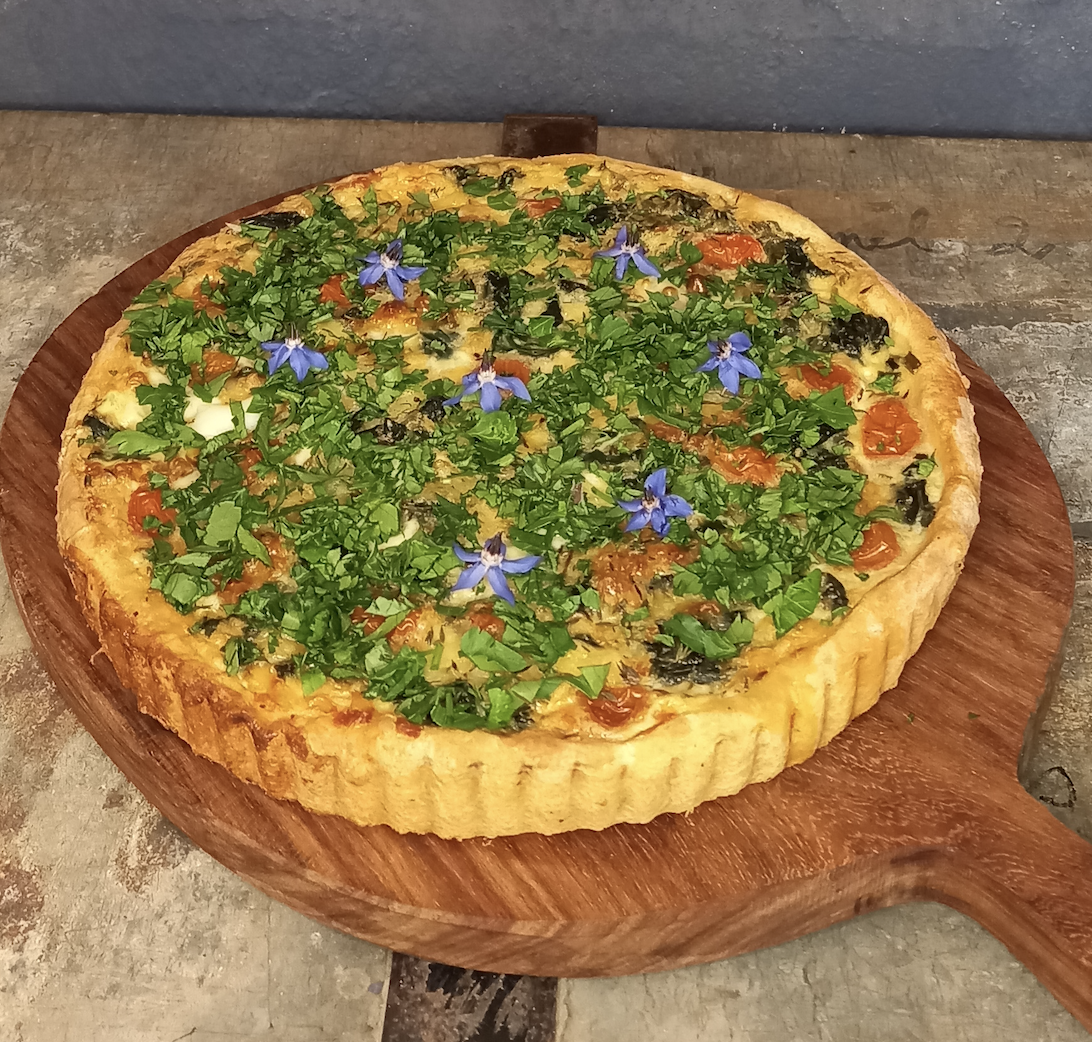 Large cherry tomato and bacon quiche - Gluten free available Main Image